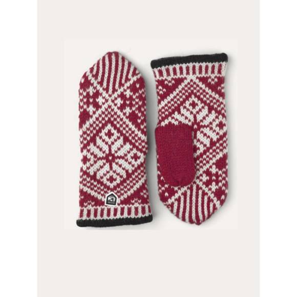 HESTRA Accessories - NEW HESTRA nordic wool mitten in red combo